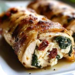 Rolled Up Chicken with Feta, Spinach, and Sun-Dried Tomatoes