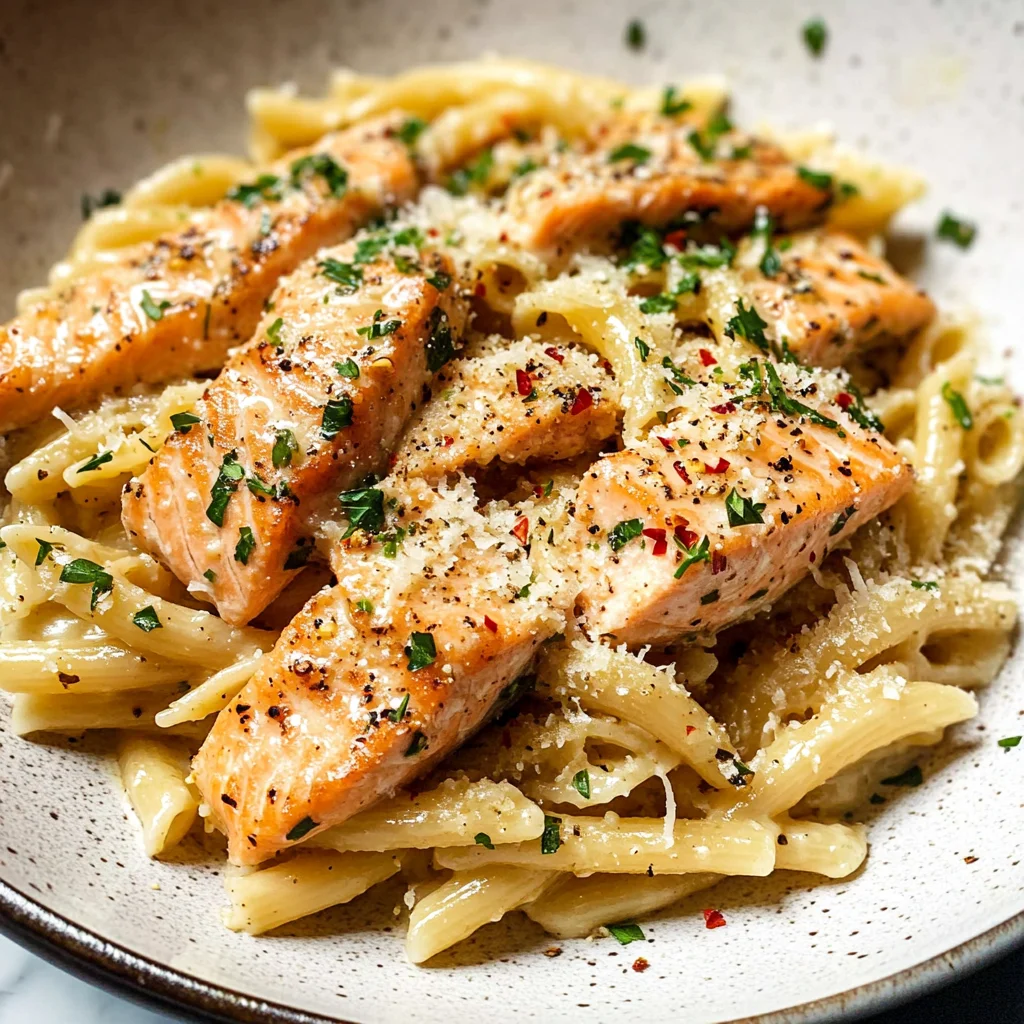 Garlic Butter Salmon Pasta