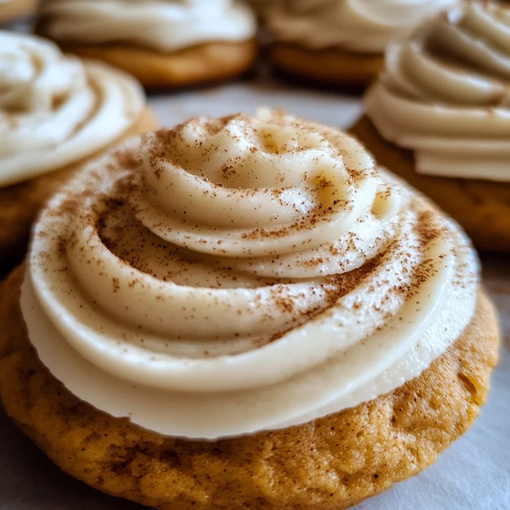 Pumpkin Sugar Cookies with Cream Cheese Frosting