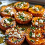 Roasted Sweet Potato Rounds with Honey & Feta