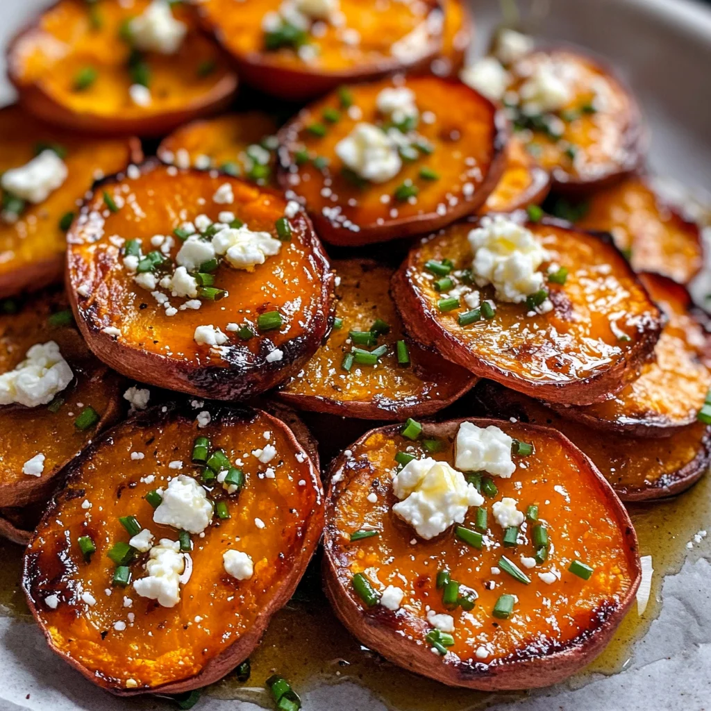 Roasted Sweet Potato Rounds with Honey & Feta