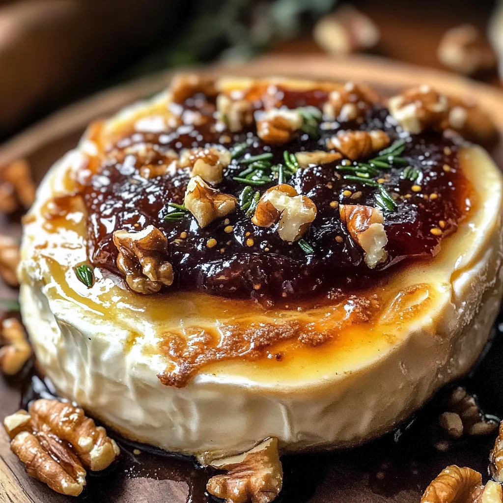 Baked Brie with Fig Jam and Pecans