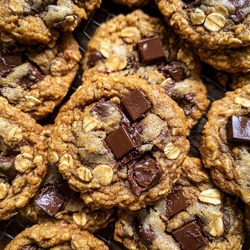 Brown Butter Pumpkin Oatmeal Chocolate Chip Cookies