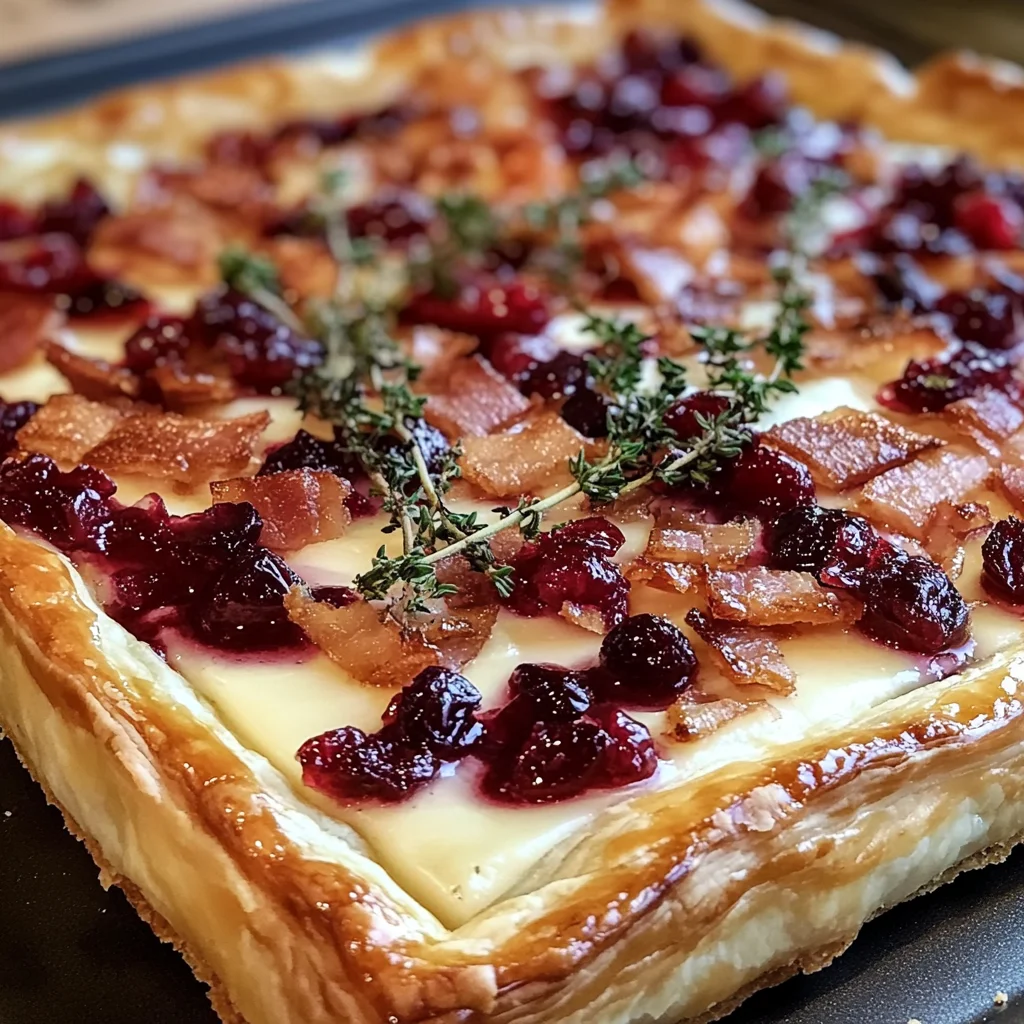 Cranberry Brie Tart with Pancetta & Thyme