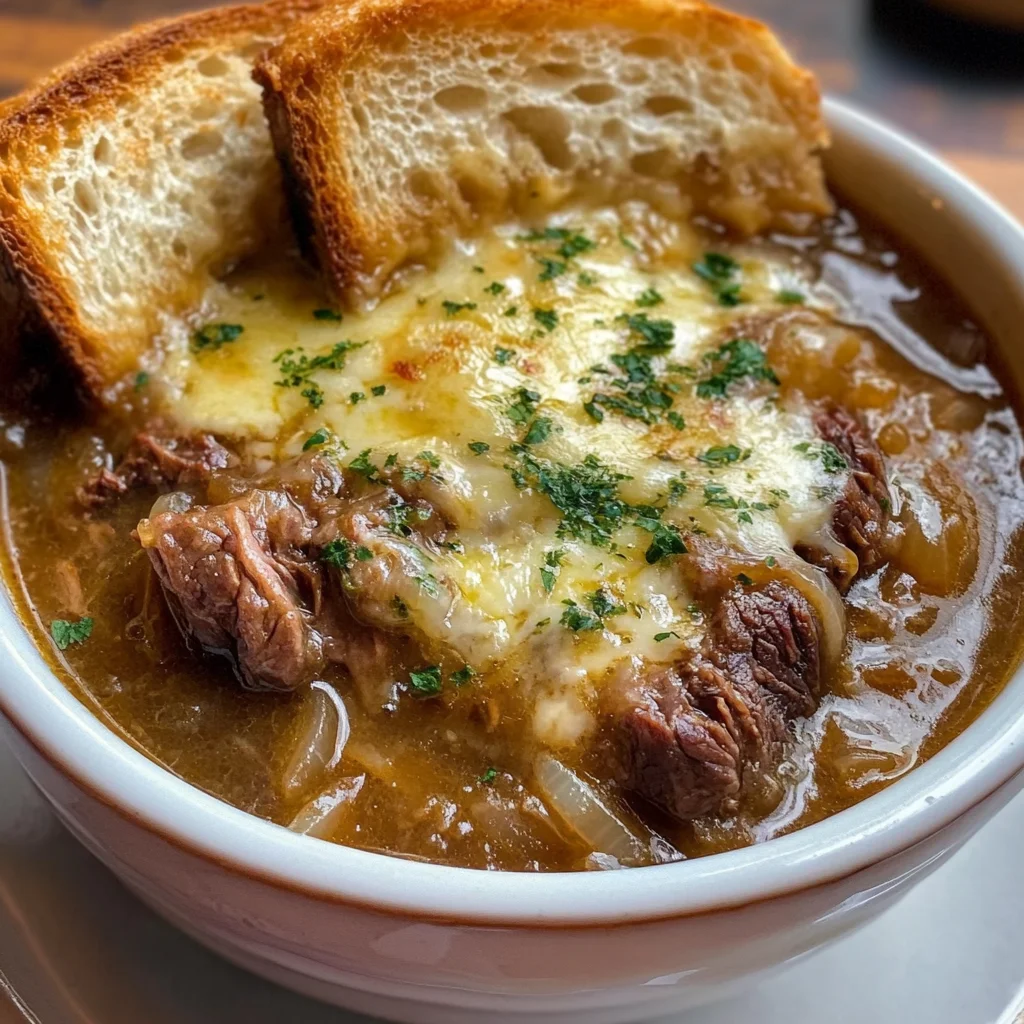 French Onion Beef Short Rib Soup