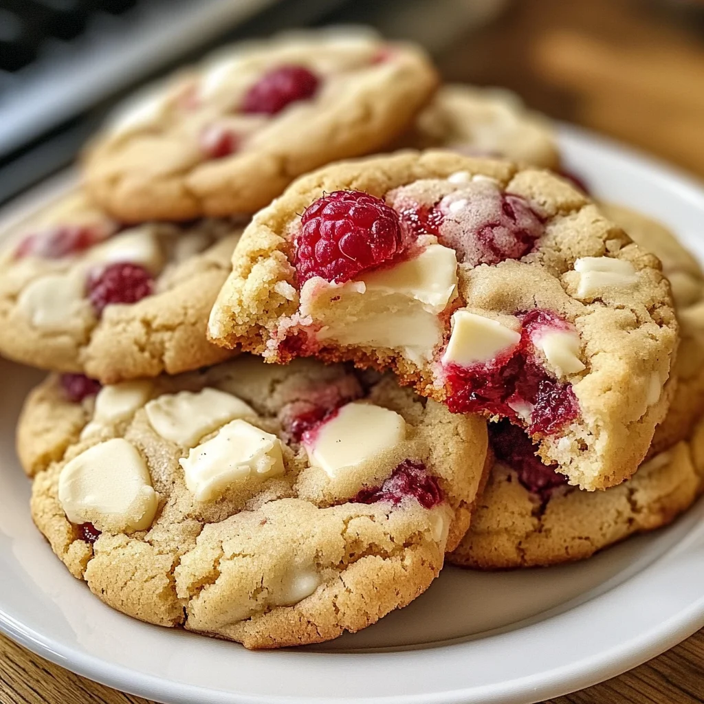Gooey Raspberry White Chocolate Cookies
