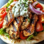 Greek Chicken Gyros with Lemon-Herb Marinade and Tzatziki
