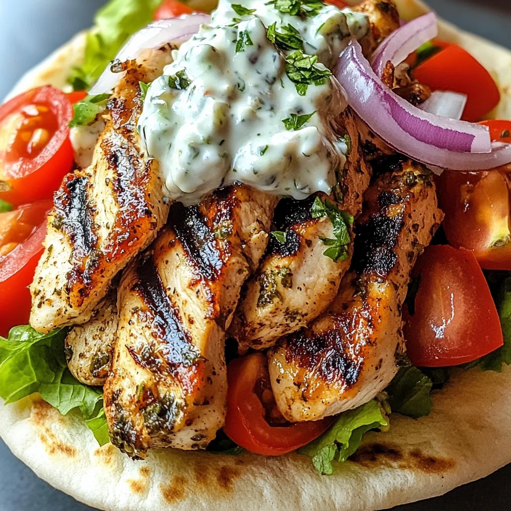 Greek Chicken Gyros with Lemon-Herb Marinade and Tzatziki
