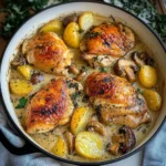 Herb Roasted Chicken in Creamy White Wine Sauce