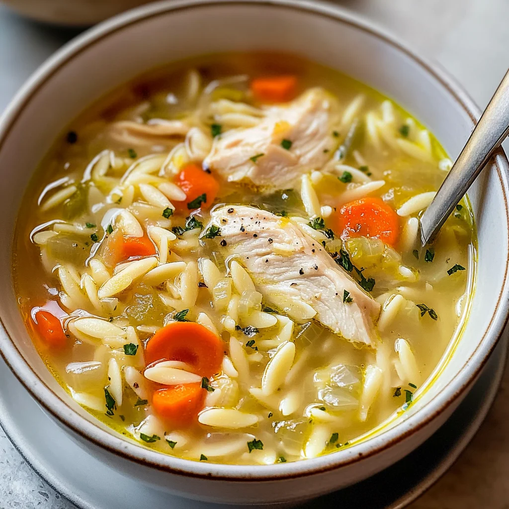Lemon Chicken Orzo Soup