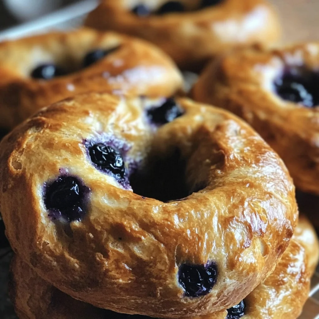 Sourdough Discard Blueberry Bagels
